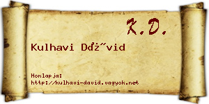 Kulhavi Dávid névjegykártya